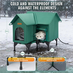 DOOKRON heated outdoor cat house exterior close-up shows thermal layer warmth