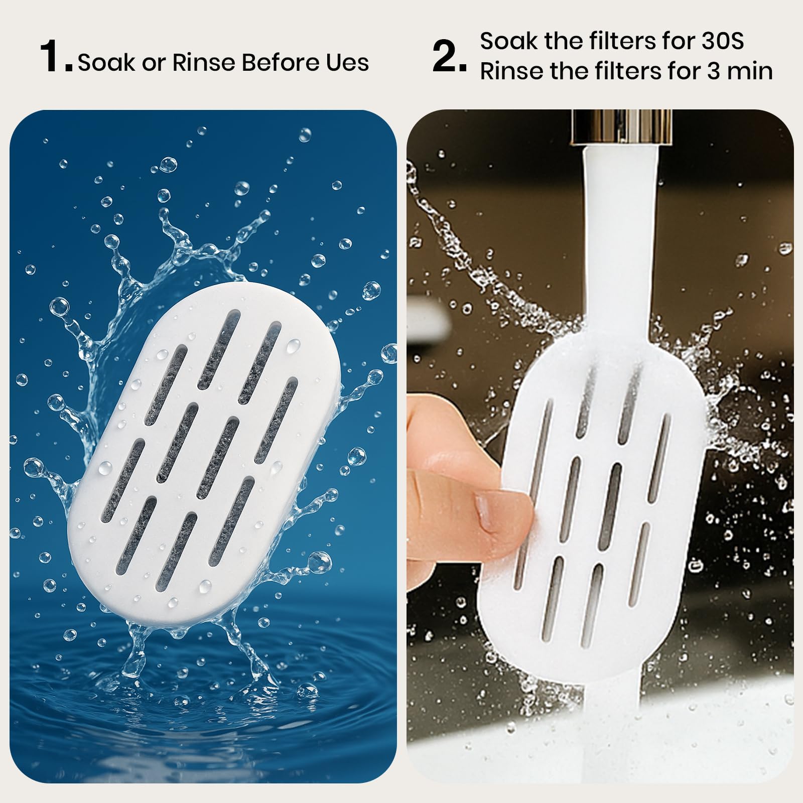 DOOOB soak-and-rinse instruction panel hints proper preparation.