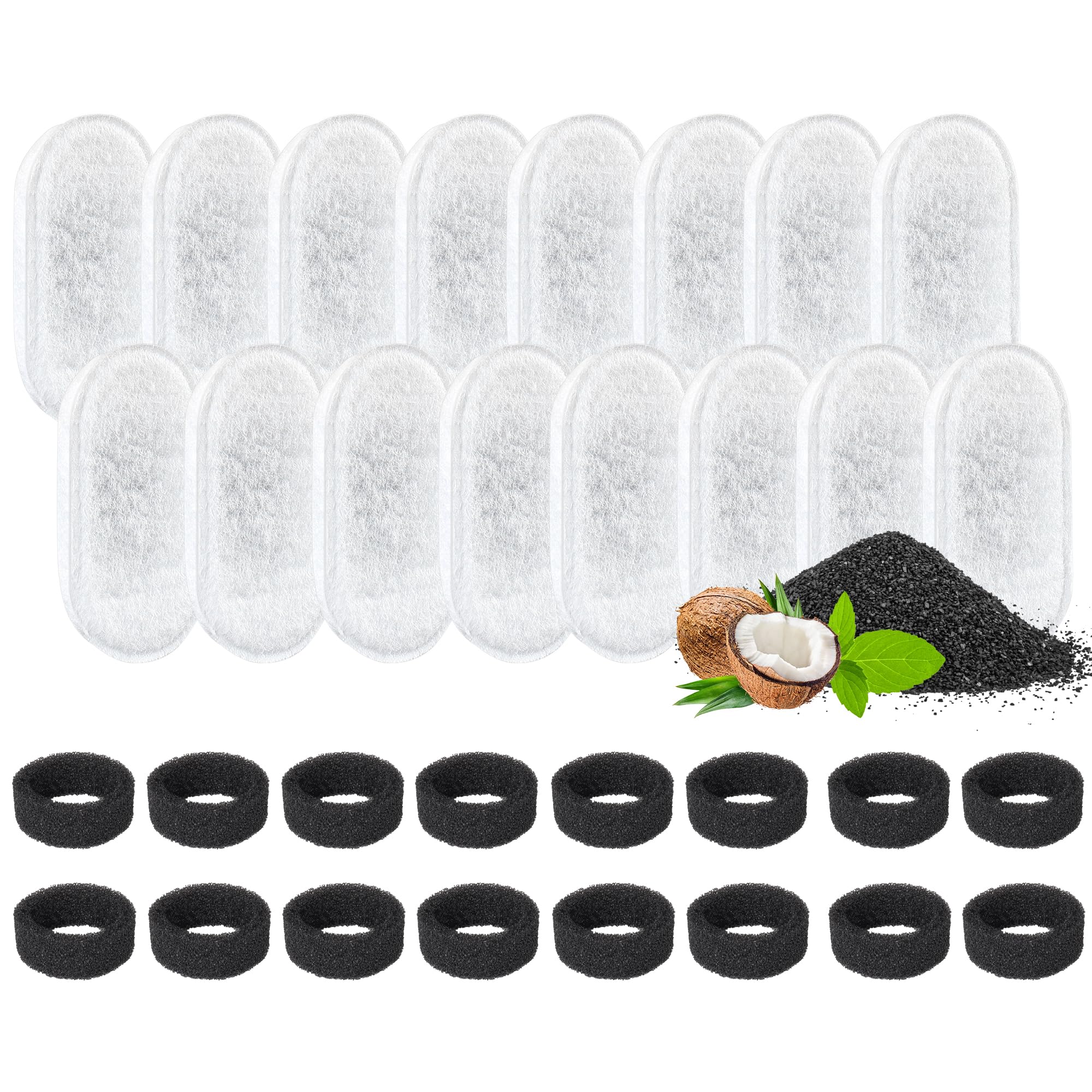 DOOOB cat fountain filter pack contents shown for quick, easy setup and replacement routine.