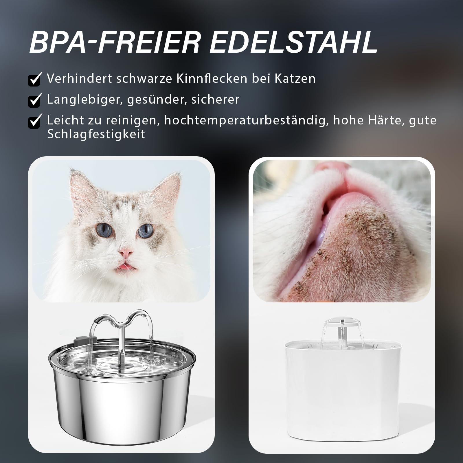 DOOOB cat water fountain flow modes highlight free-falling streams and bubbles