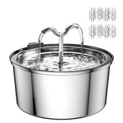 DOOOB cat water fountain stainless front view promotes hygienic drinking