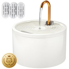 DOOOB ceramic cat water fountain with 2.1L capacity for steady hydration.