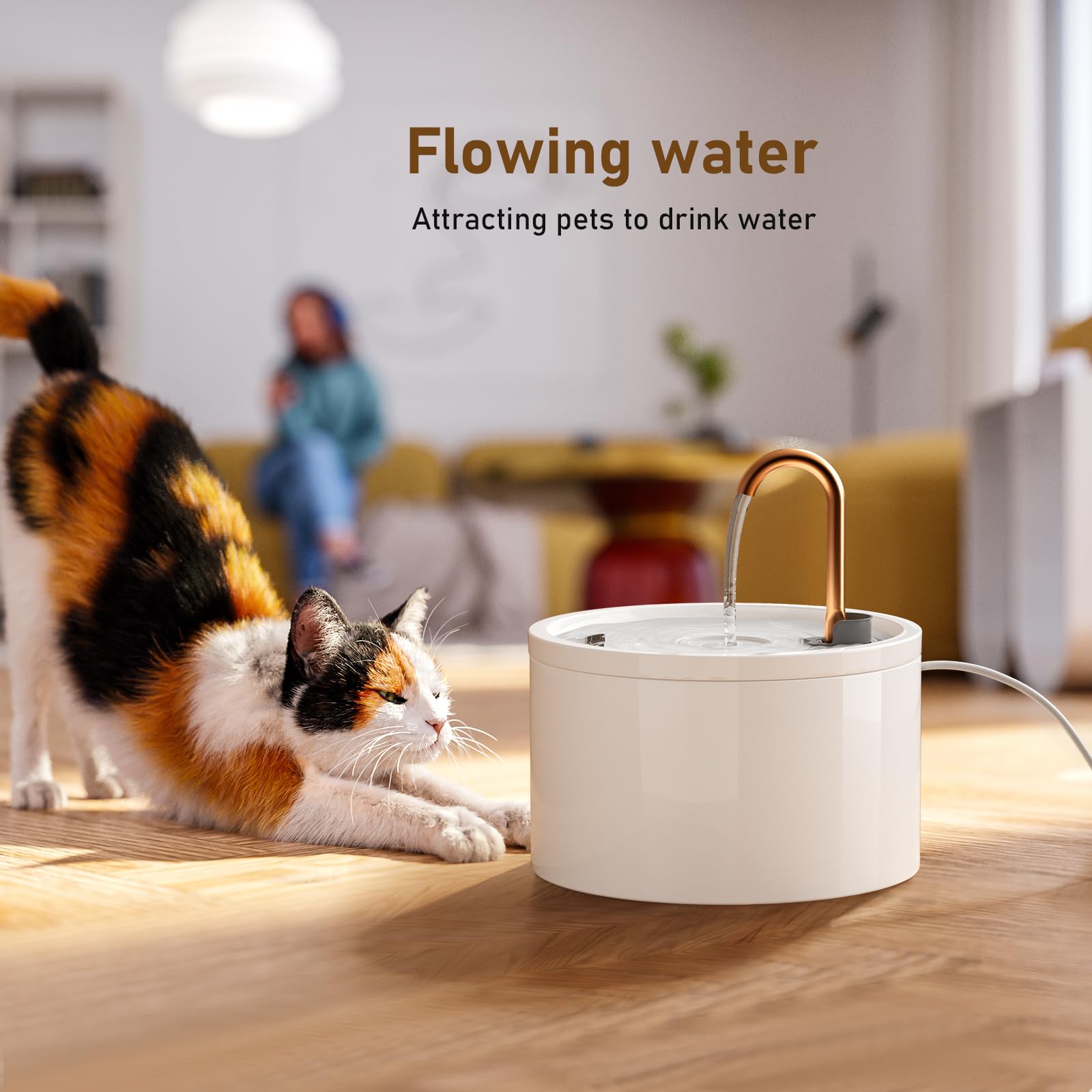 DOOOB ceramic fountain cleaning friendly design for quick maintenance.
