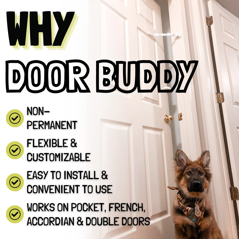 Door Buddy adjustable mechanism controls gap from 0 to 6 inches
