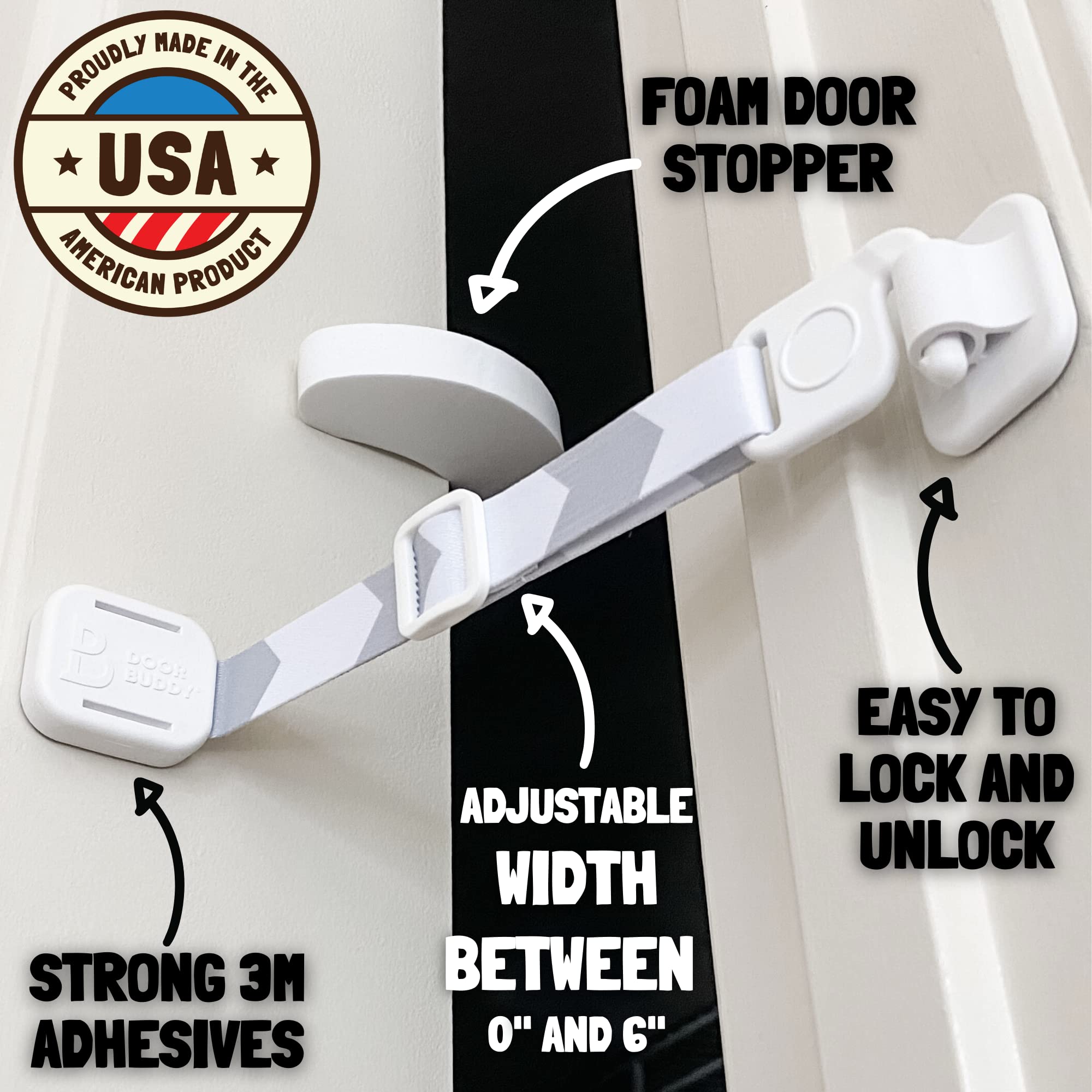 Door Buddy no-cut interior cat door demonstrated on a standard interior door