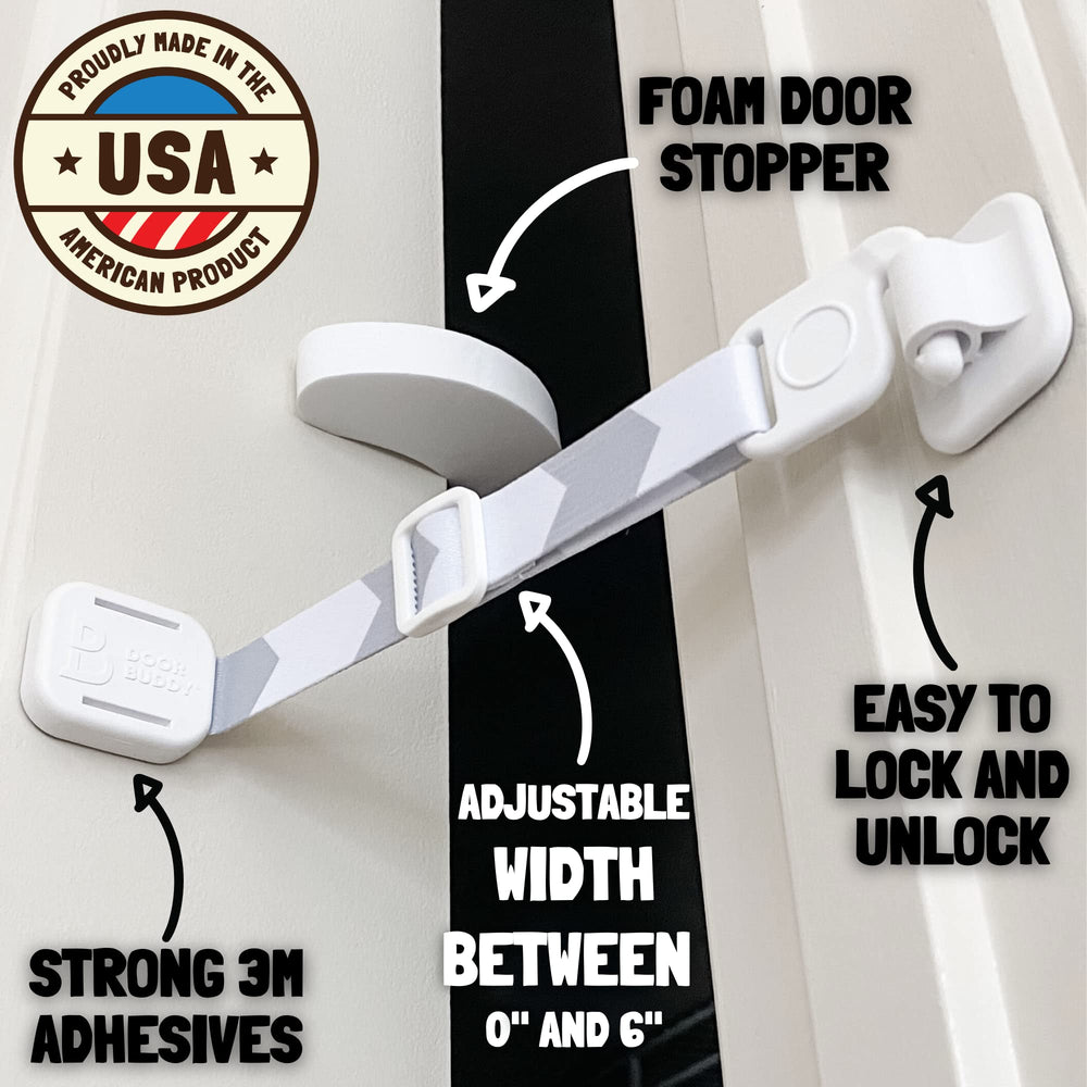 Door Buddy no-cut interior cat door demonstrated on a standard interior door