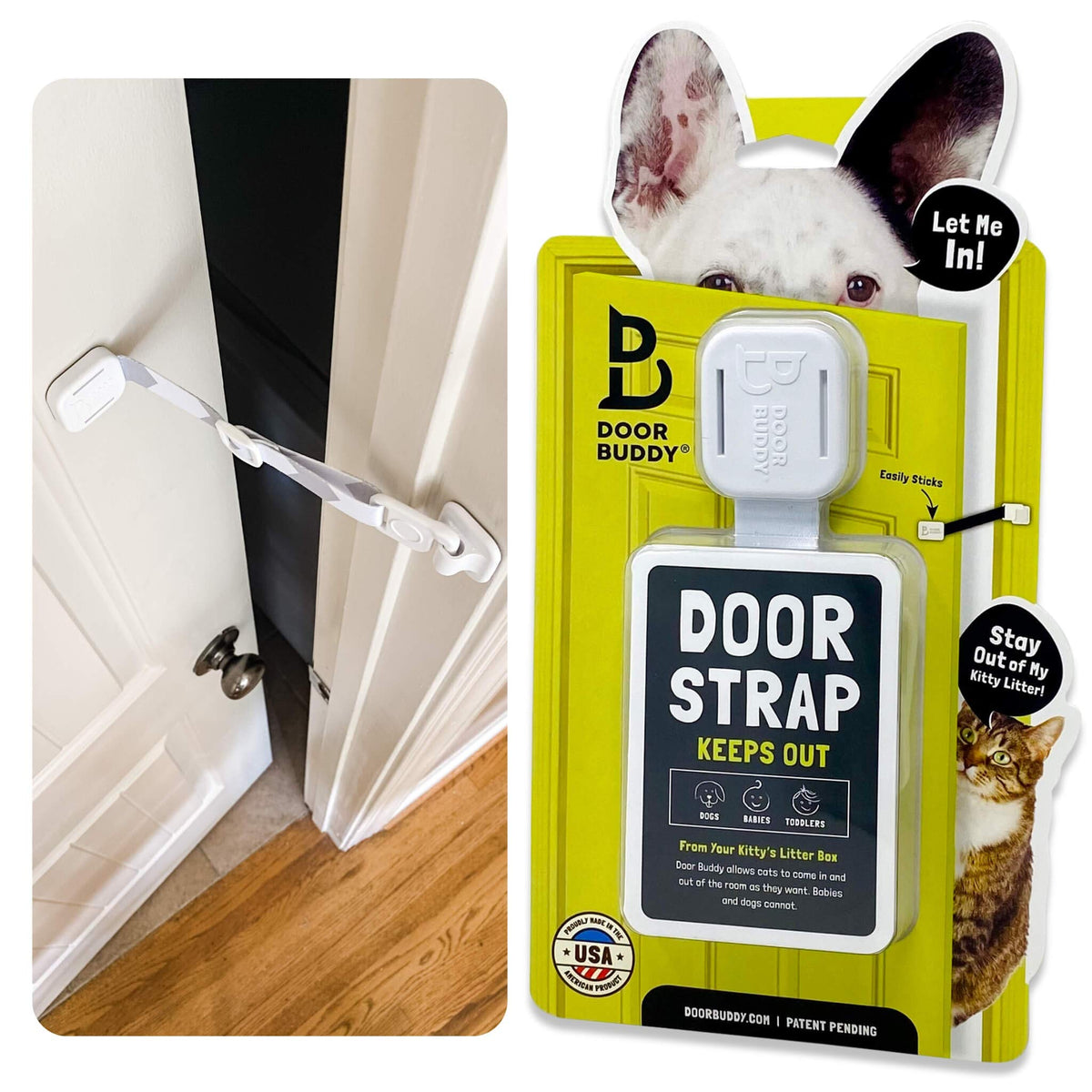 Door Buddy pet door latch grey closeup highlights sturdy build for long-lasting cat access