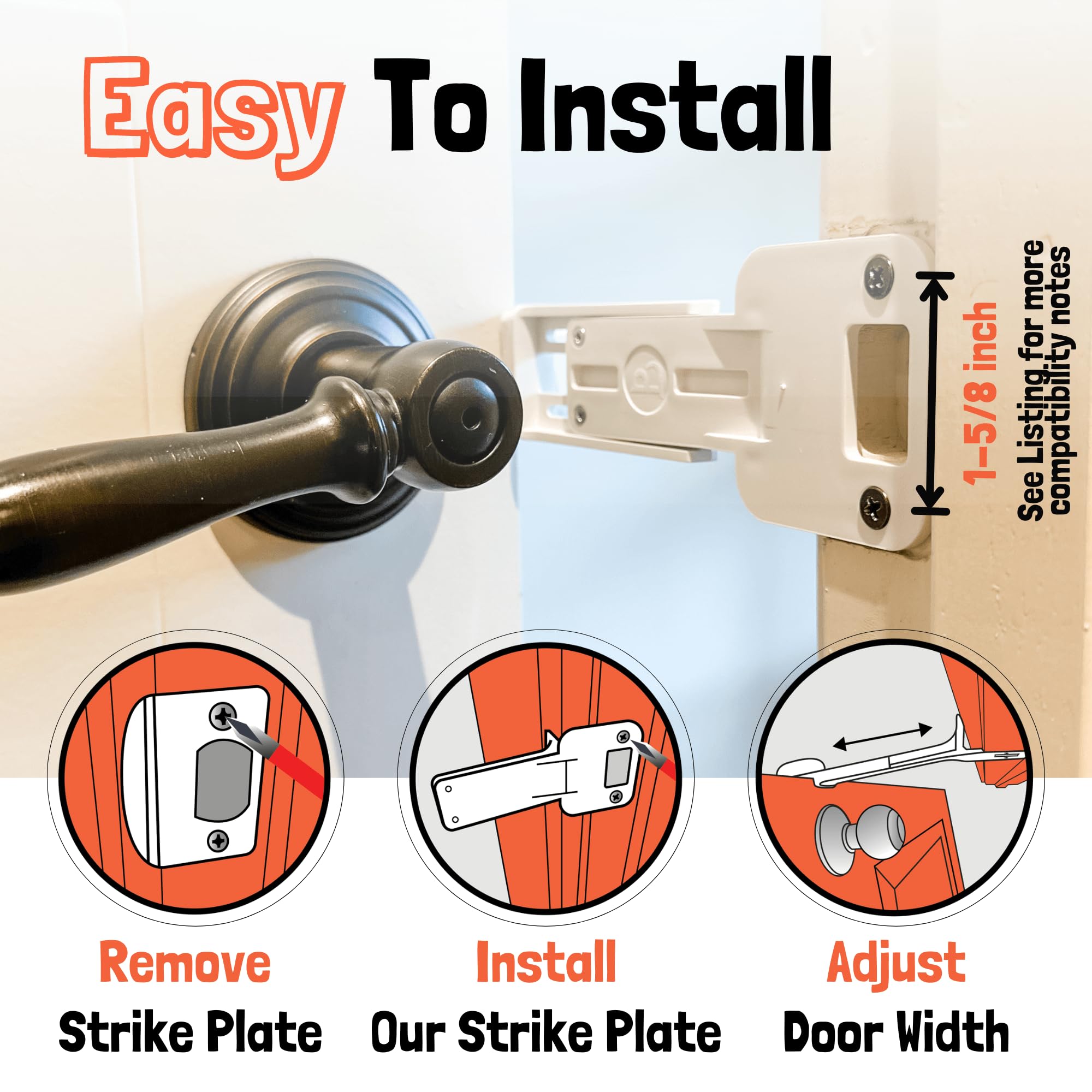 Door Buddy width-adjustment-mechanism shows customizable door opening for cats and dogs.