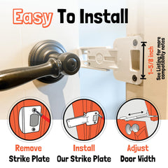 Door Buddy width-adjustment-mechanism shows customizable door opening for cats and dogs.
