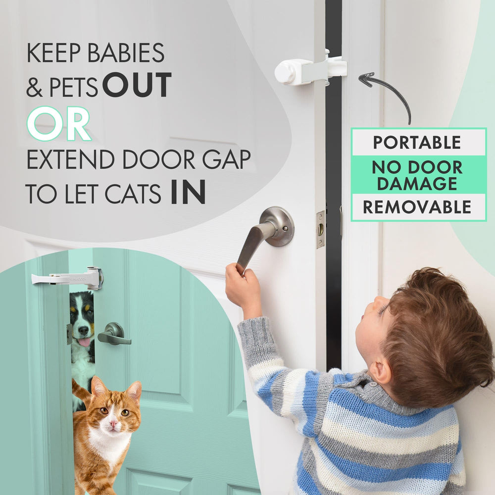 DOORWING adjustable cat door gap showing cat access and pet safety.