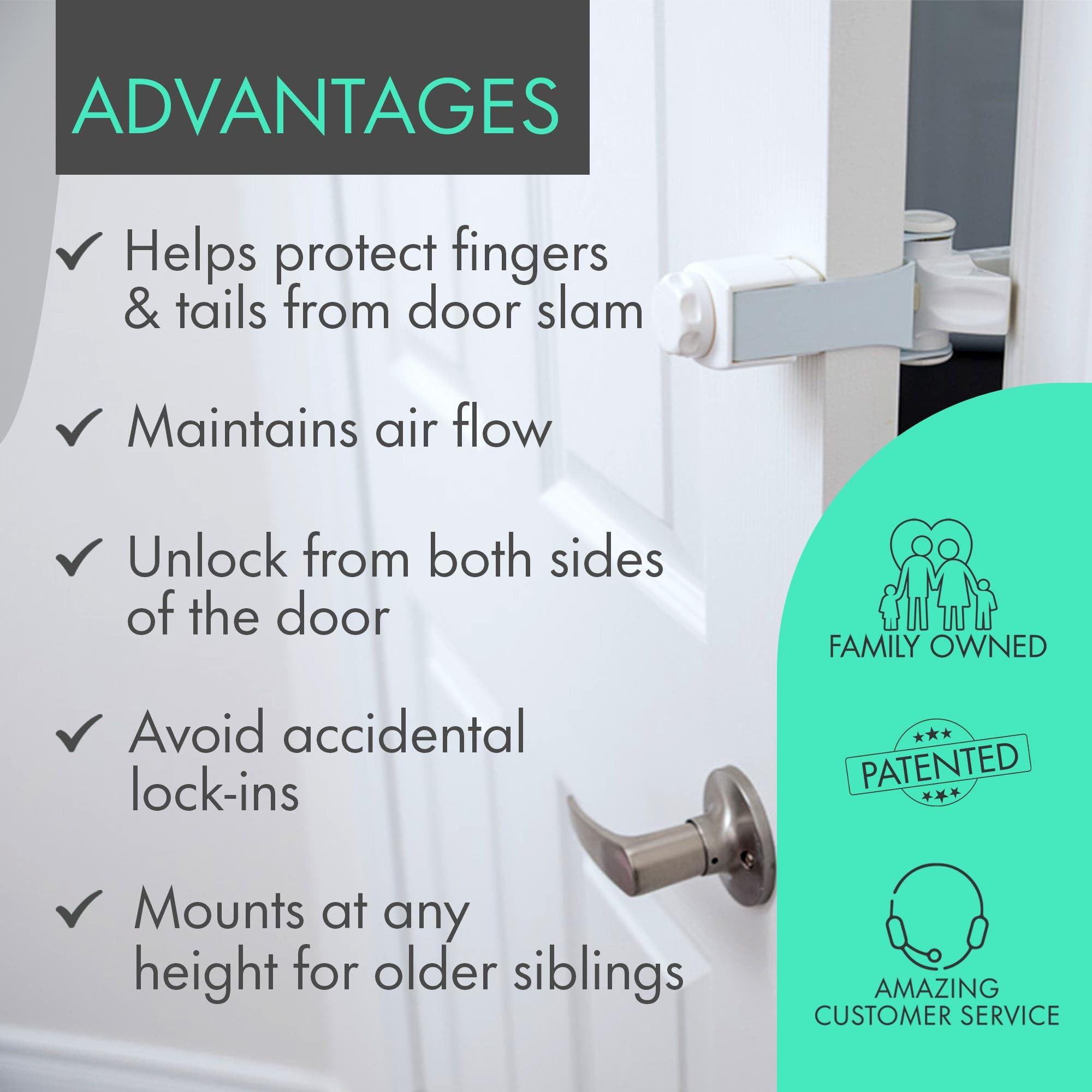 DOORWING soft rubber pads protect surfaces during installation.