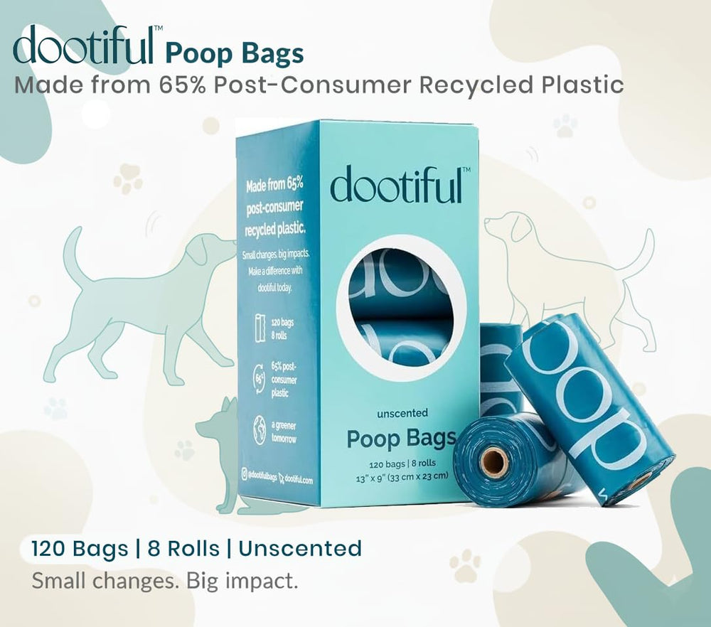Dootiful 13x9 inch dog poop bags offer ample room