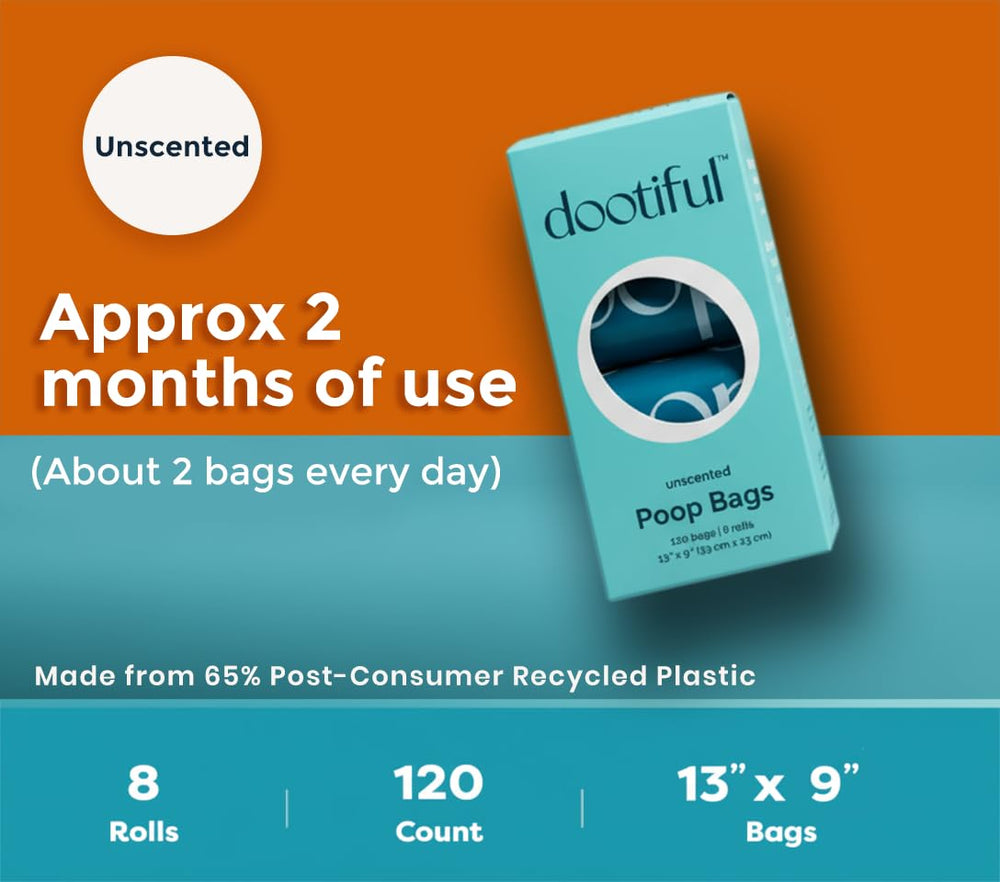 Dootiful unscented dog poop bags for fragrance-free walks
