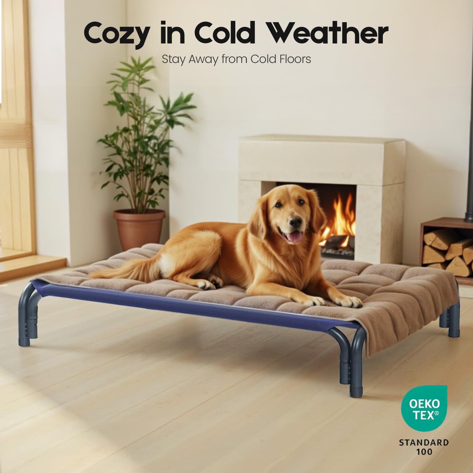 DOPEDIO 48.8-inch frame accommodates extra-large dogs comfortably.