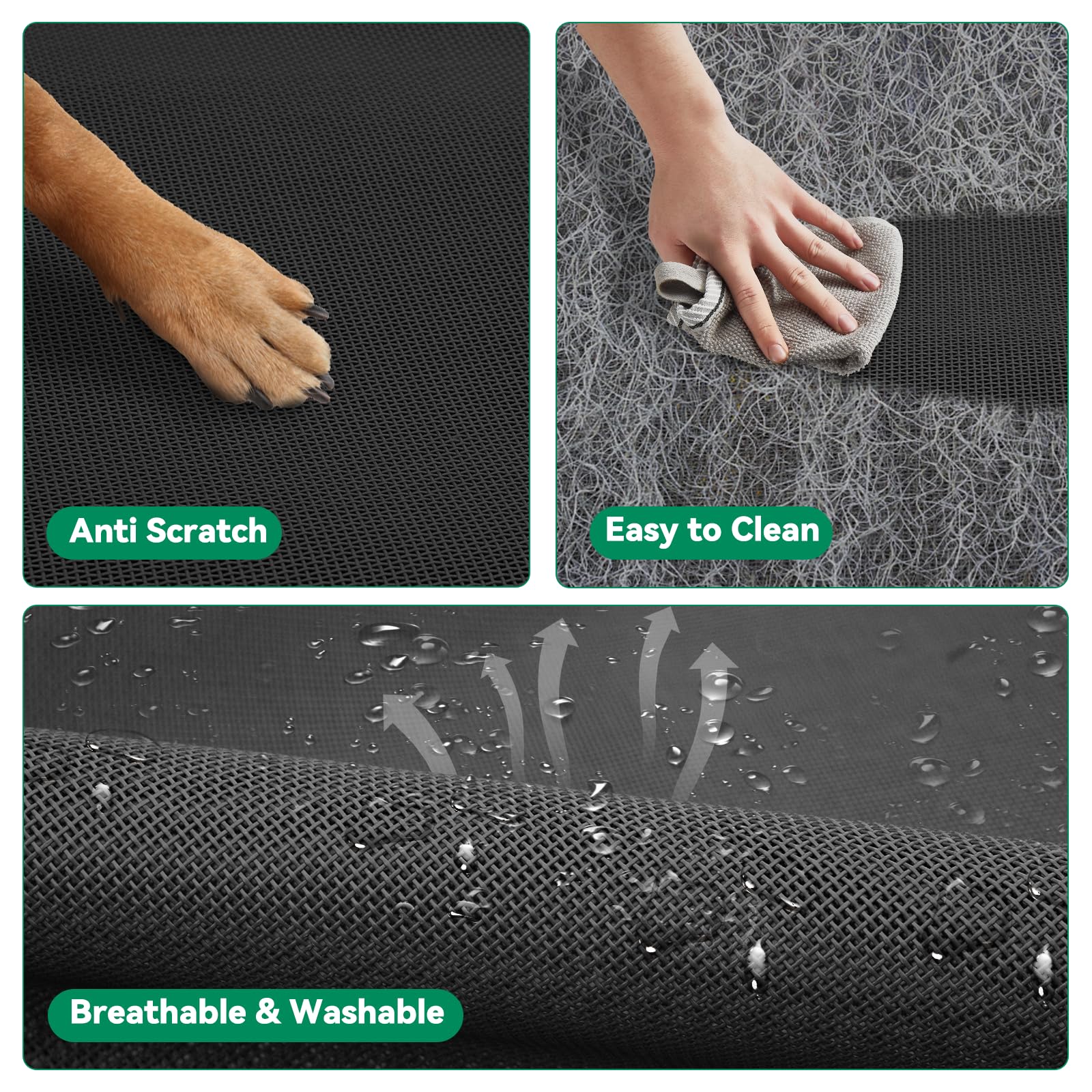 DOPEDIO washable mesh closeup indicates quick cleanup after outdoor use
