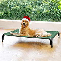 DOPEDIO elevated dog bed outdoor frame in green keeps large dogs dry and comfortable