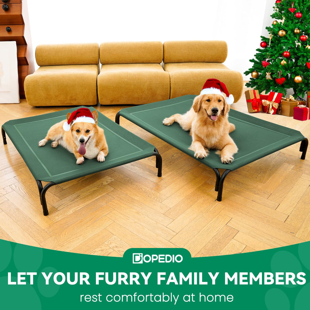 DOPEDIO elevated dog bed underneath area easy to clean