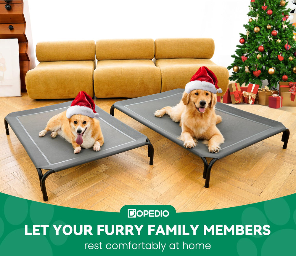 DOPEDIO large gray dog bed fits big dogs with a sturdy frame