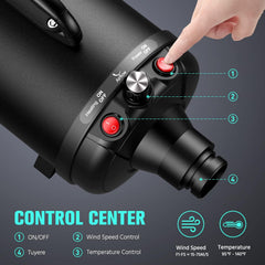 DOPICT Pet Dryer shows three nozzles for tailored grooming across breeds.