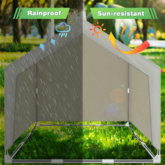 Dopliv dog house outdoor tent shows sturdy stainless steel frame for long-lasting outdoor use