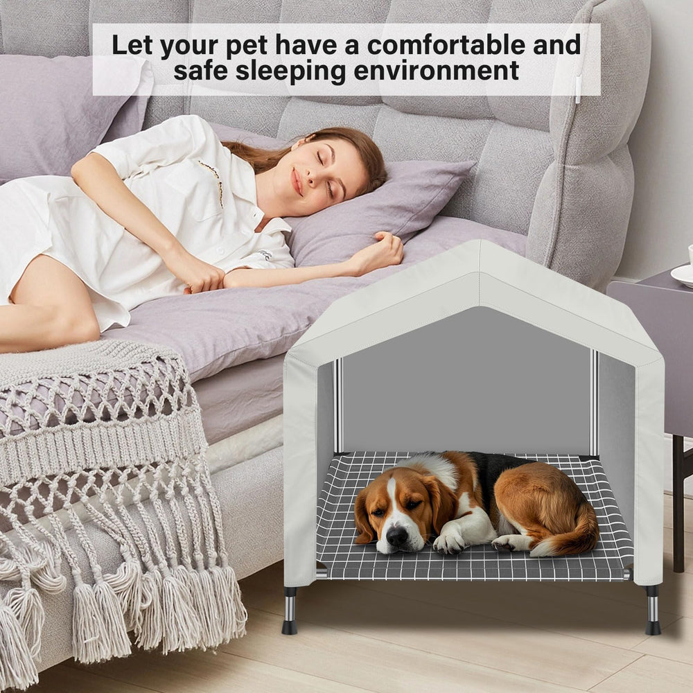 Dopliv elevated dog house indoor cozy space for naps and relaxation