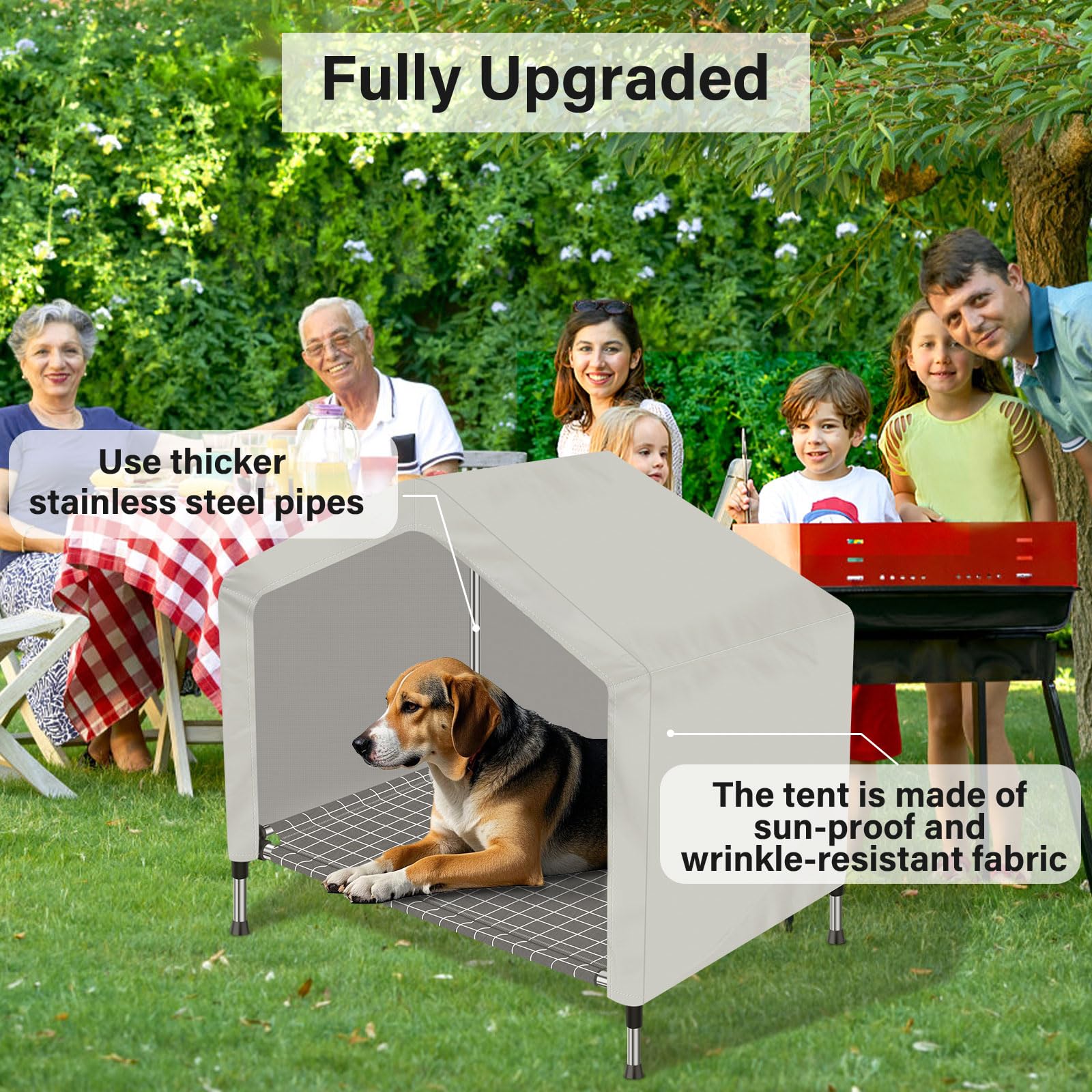 Dopliv waterproof tarpaulin dog tent highlights rainproof shelter for outdoor adventures