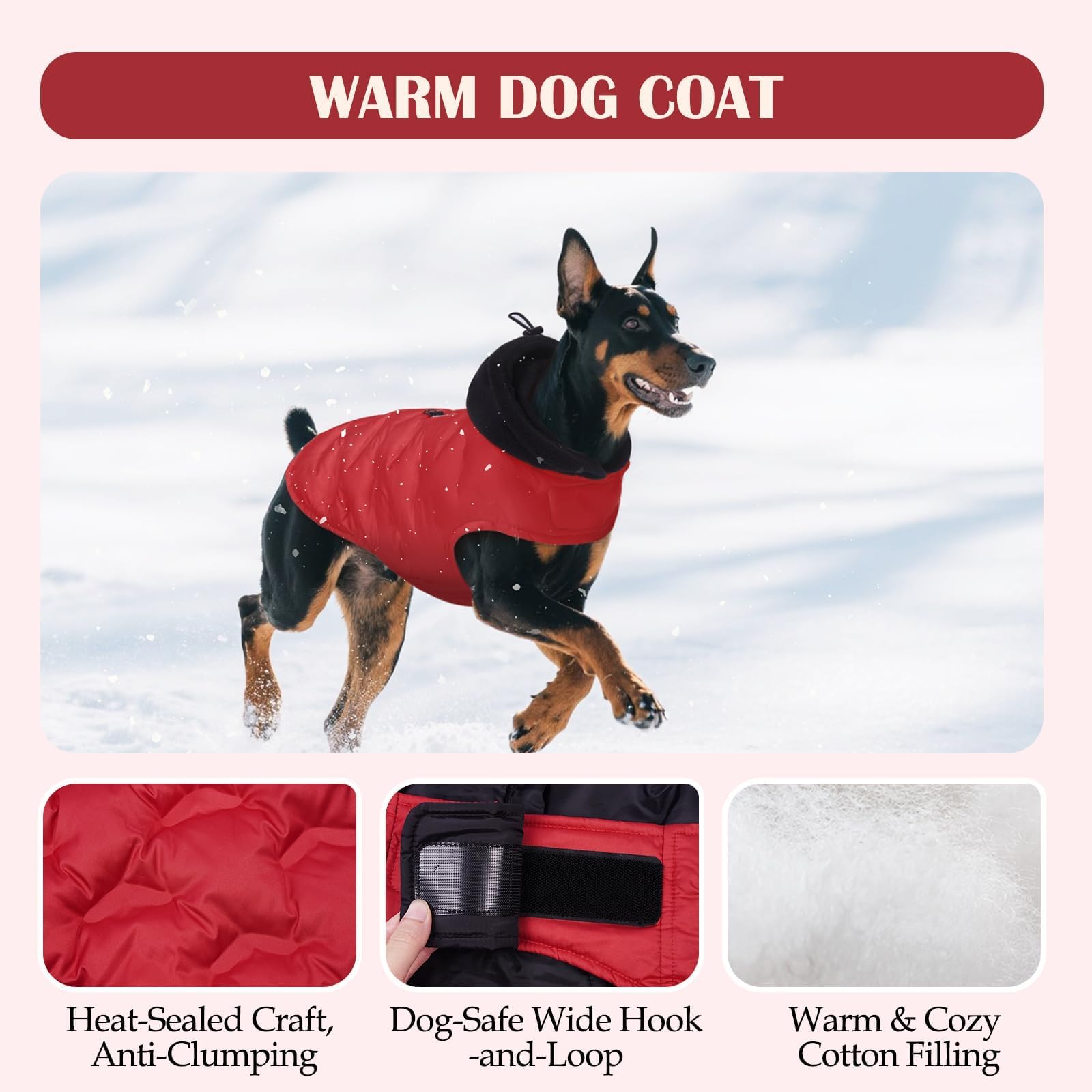 DORA BRIDAL heat-sealed dog coat ensures stable insulation and no clumping.