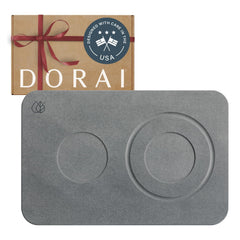 Dorai Home stone drying mat under dog bowls keeps floors clean and dry.