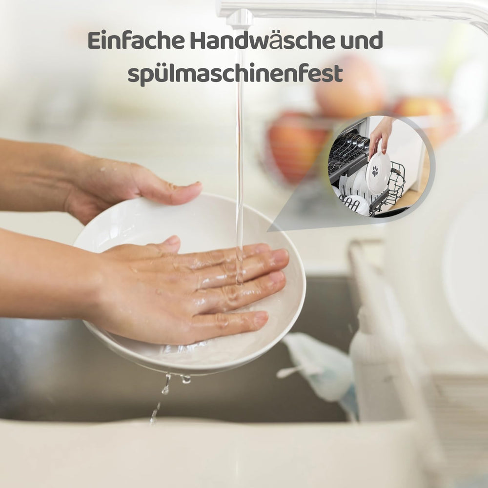 5.9-inch diameter bowls suit various portions and cat sizes.