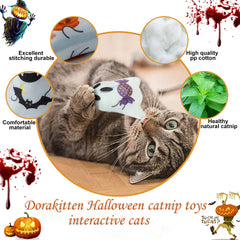 Dorakitten catnip toys halloween design ghost pumpkin spider displays variety for cozy play sessions
