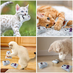 Dorakitten catnip toys lightweight kick play action shows cats batting and kicking for exercise