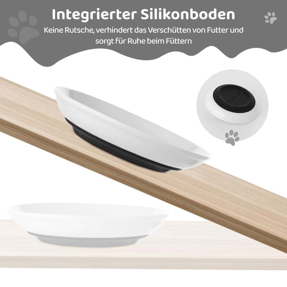 Fishbone design bowls add charming kitchen decor while serving dry or wet food.