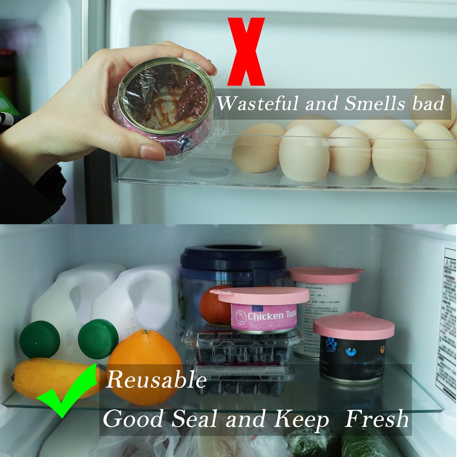DORUI pink color-coded lids set helps identify pet foods quickly.
