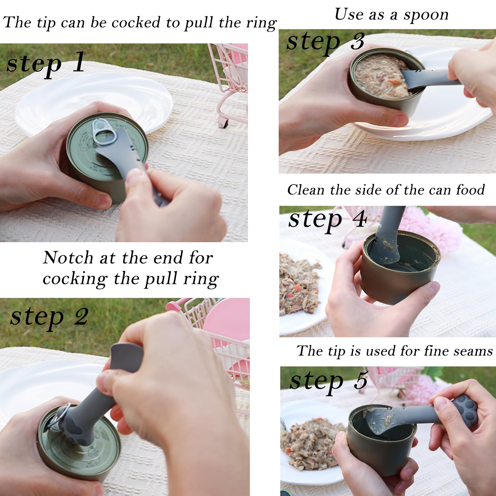 DORUI Spoon Angle Gray highlights easy residue scraping from cans
