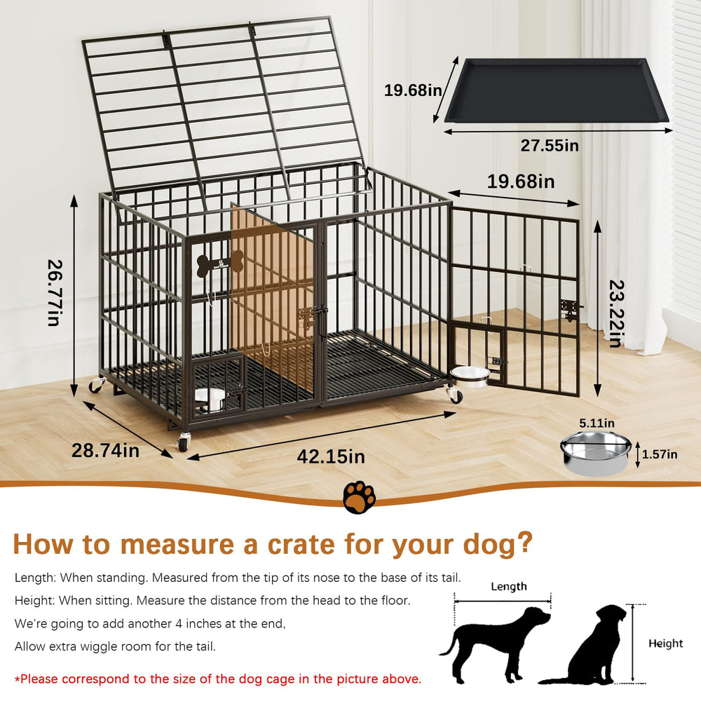  Dosker crate divider demonstrates two separate spaces for dogs or feeding areas.