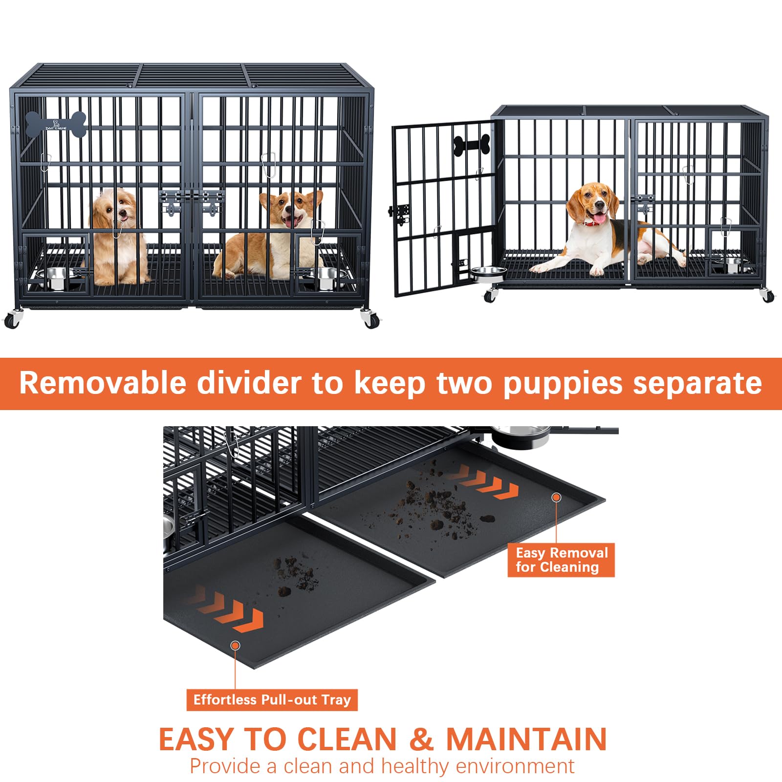Dosker open top frame highlights sturdy construction and rust-resistant coating.