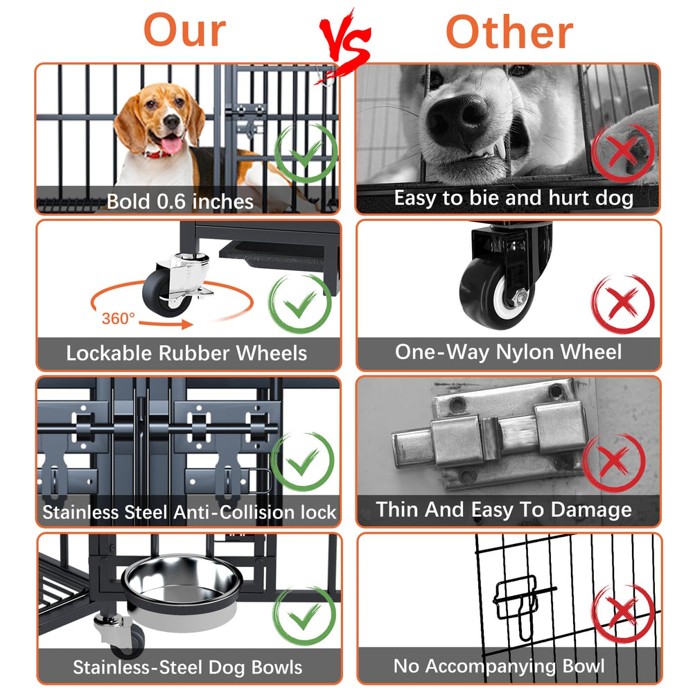 Dosker indoor dog kennel supports two-dog setups and space-saving design.