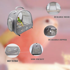 Dotala Bird Travel Carrier airline-approved design supports travel with small birds.