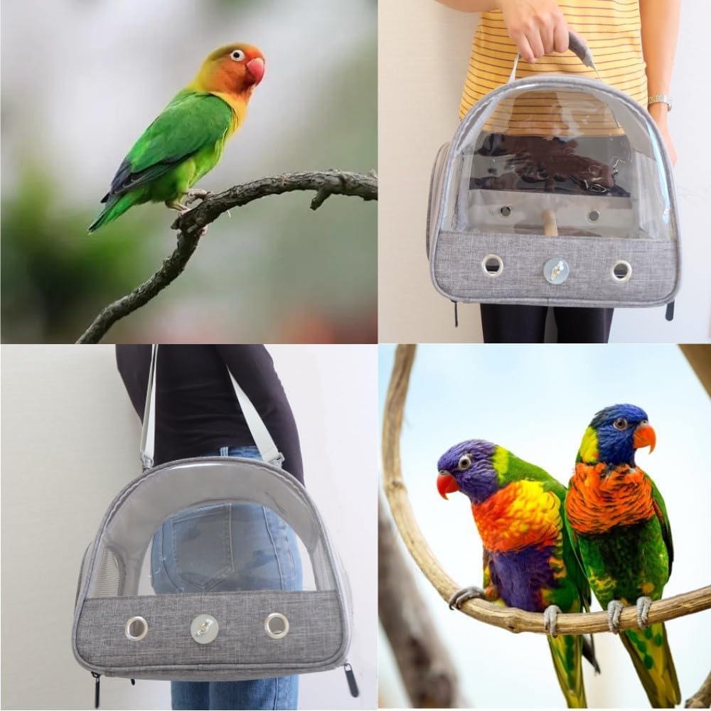 Dotala Bird Travel Carrier durable mesh ensures comfort and safety during journeys.