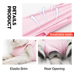 DOTON cat-recovery-suit soft-modal-fabric provides breathable recovery comfort.