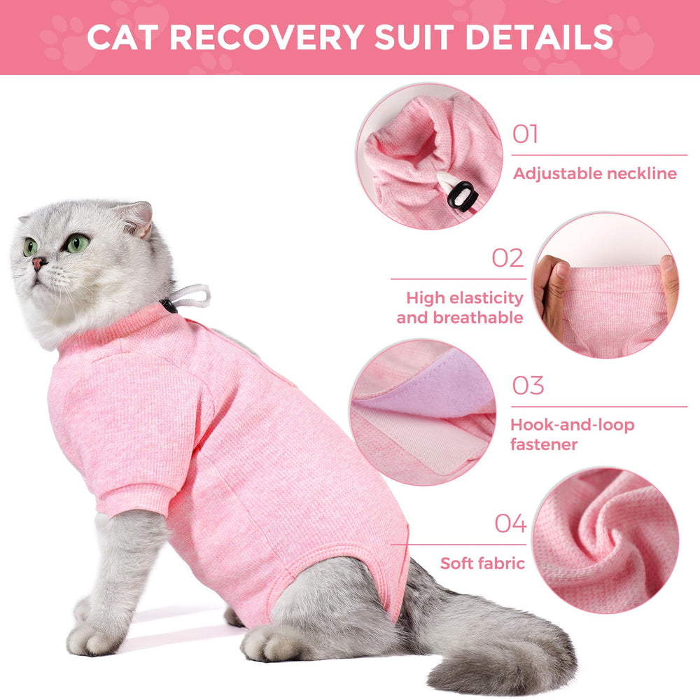 Dotoner cat surgery recovery suit breathable-fabric demonstrates soft stretch for all-day comfortable wear