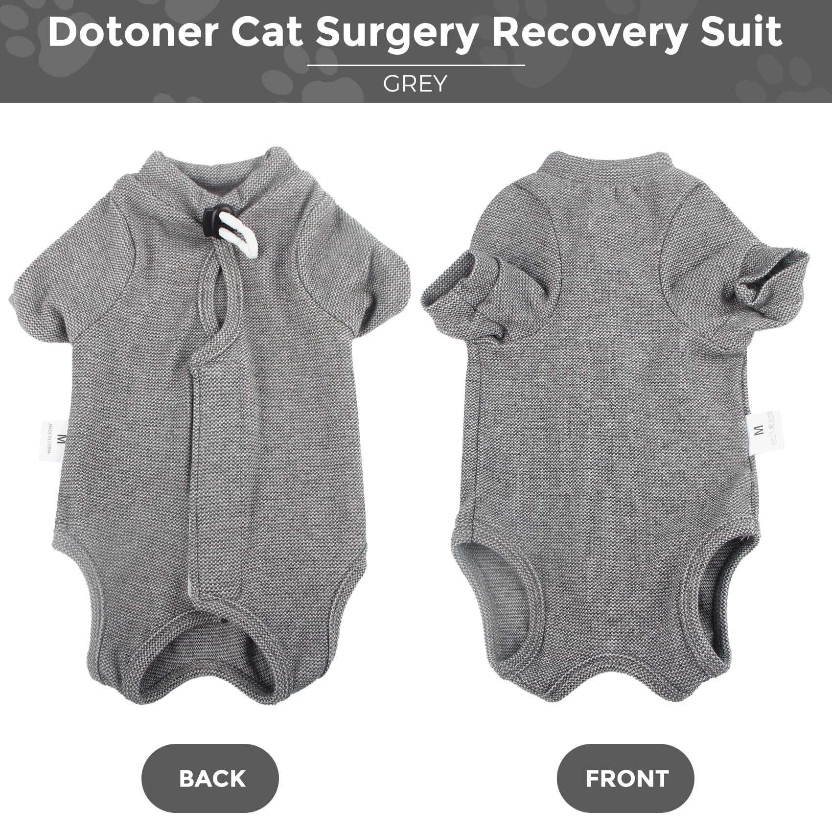 Dotoner recovery suit unisex design suited for all cats after surgery.