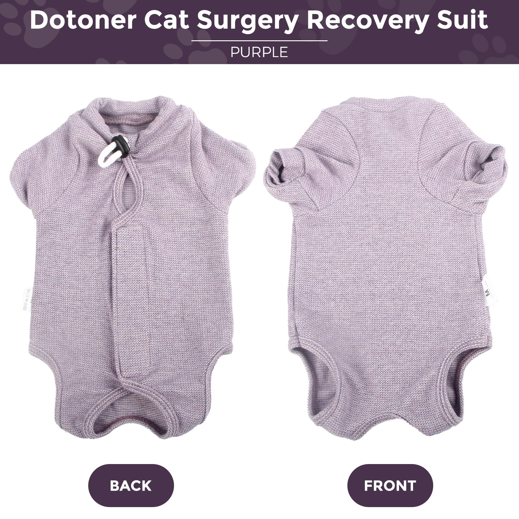 Dotoner cat-surgery-suit velcro-closure allows simple on/off for busy owners