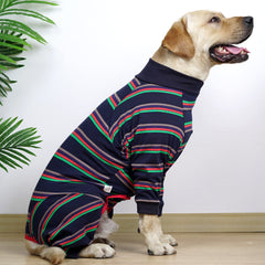 Dotoner dog recovery blue side view demonstrates flexible fit for active dogs