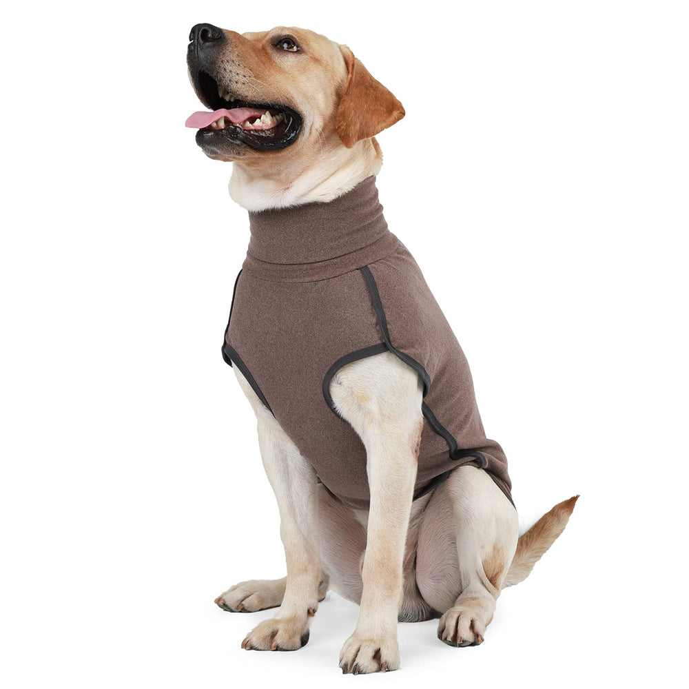 Dotoner dog-sweater brown pullover boosts warmth for chilly outdoor walks.