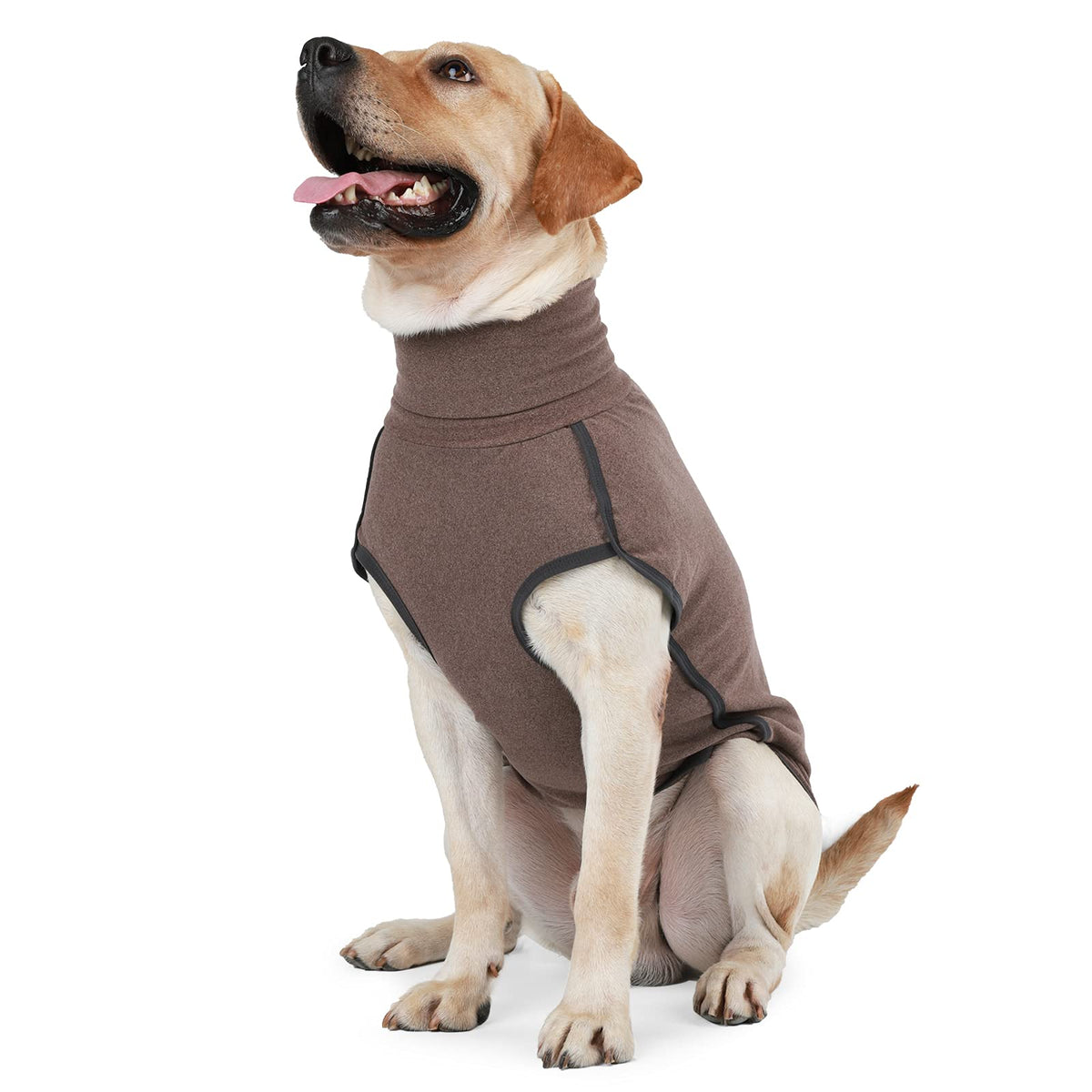 Dotoner dog-sweater brown pullover boosts warmth for chilly outdoor walks.
