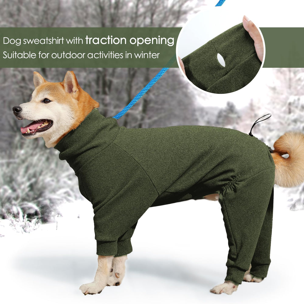 Dotoner pullover dog sweater high-neck design adds warmth while maintaining mobility.