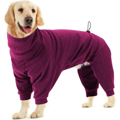 Dotoner pullover dog sweater leash-hole closeup for easy leash access on walks
