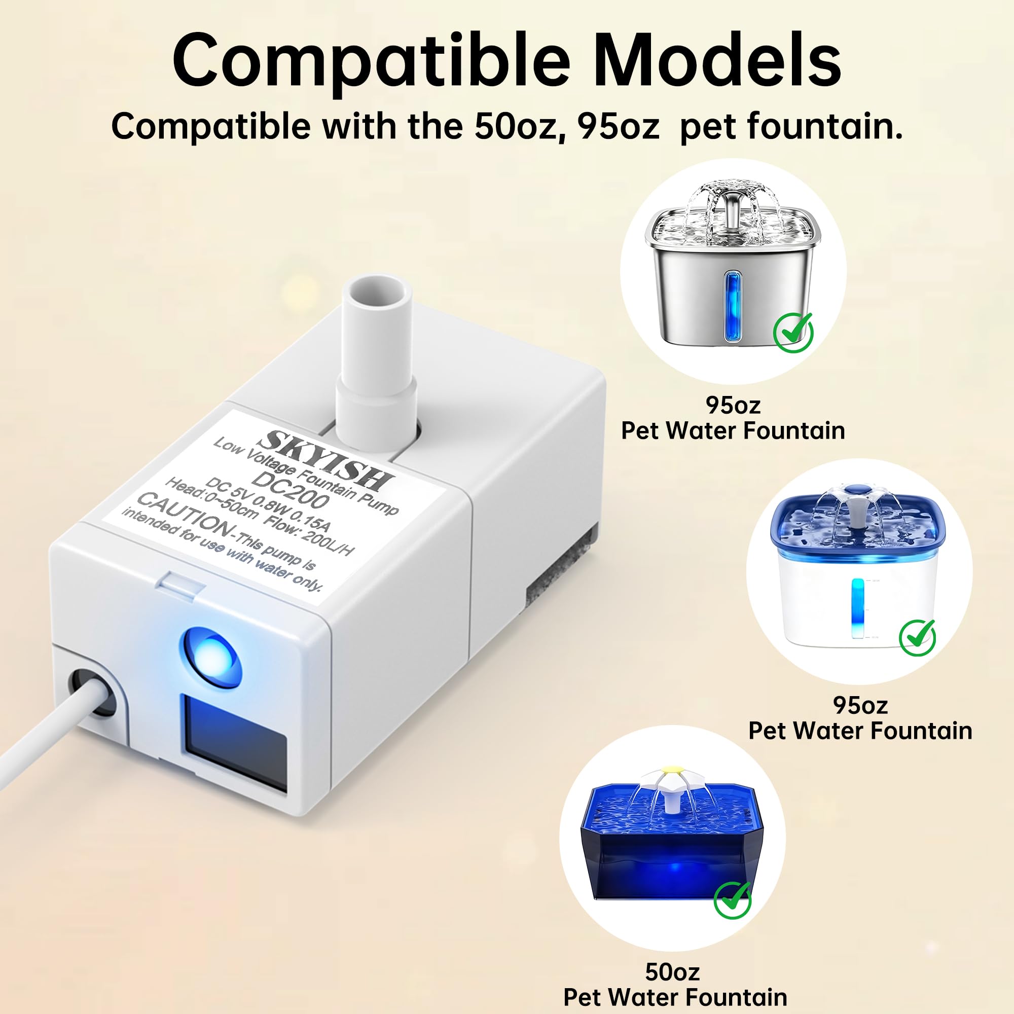 Dotzrin-veken-fountain-compatibility demonstrates reliable pump integration for 50oz and 95oz fountains.