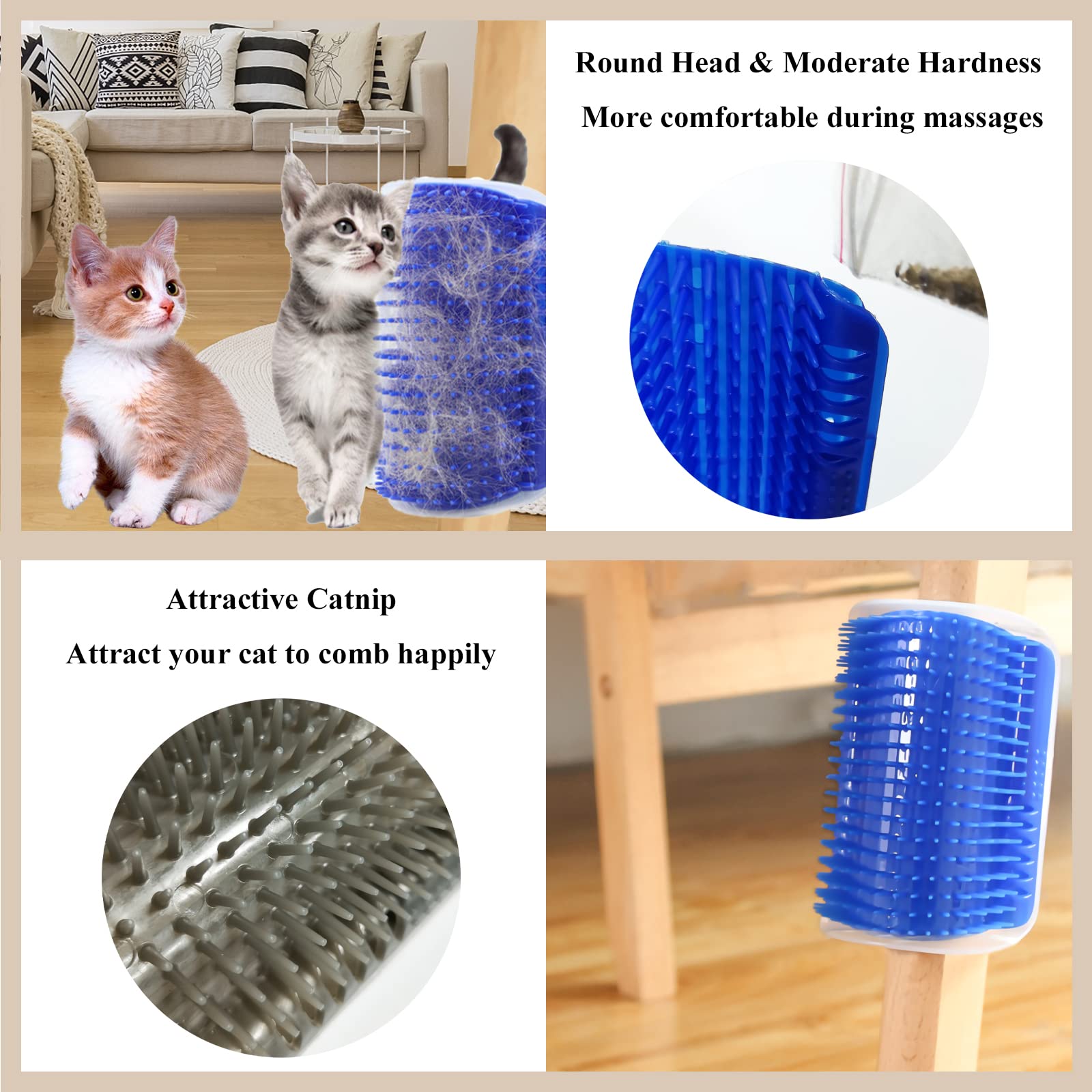DOUBLE 2 C eco-friendly plastic base supports durable, safe cat grooming